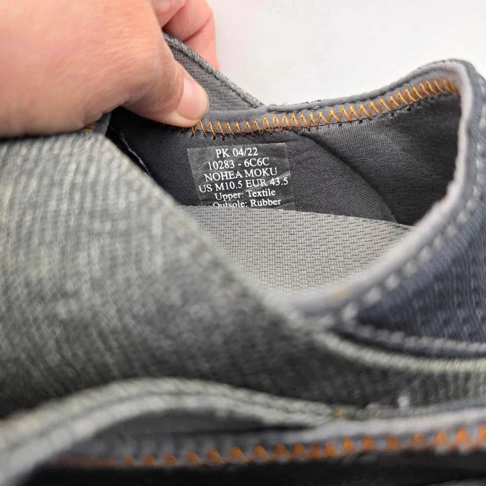 OluKai Nohea Moku Mens 10.5 Fog Charcoal Mesh Boat Shoes Sneakers 10283-6C6C
